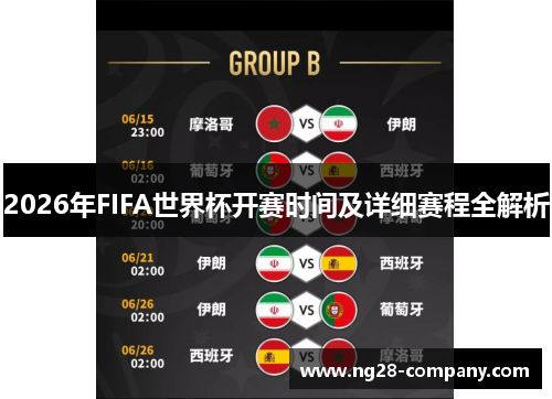 2026年FIFA世界杯开赛时间及详细赛程全解析